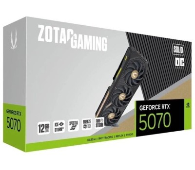 Видеокарта ZOTAC Видеокарта NVIDIA GeForce RTX 5070 RTX 5070 SOLID OC 12ГБ Solid, GDDR7, OC, Ret [zt-b50700j-10p]