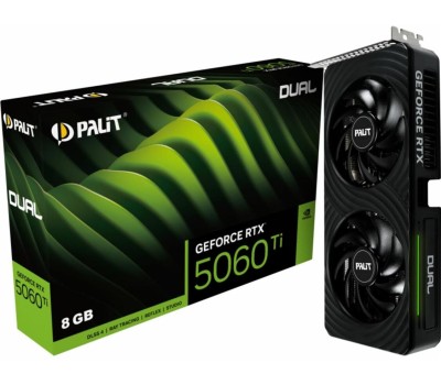 Видеокарта PALIT Видеокарта NVIDIA GeForce RTX 5060TI PA-RTX5060TI DUAL OC 8ГБ GDDR7, OC, Ret [ne7506tt19p1-gb2062d]
