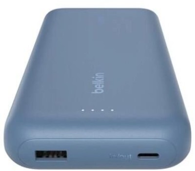 BELKIN Внешний аккумулятор BoostСharge Power Bank 20000mAh USB-A&USB-C 30W со встроенным кабелем USB-C. Цвет: синий