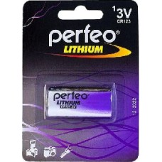 Элементы питания PERFEO CR123/1BL LITHIUM