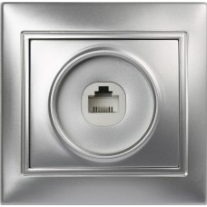 Розетка SMARTBUY (SBE-01s-S1-PH) Венера, 1-местная, серебро