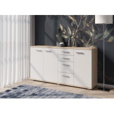Комод НК-МЕБЕЛЬ FUN комод КД-4 Дуб Сонома/Белый 71336958 (2 кор.)