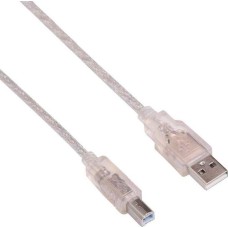 BURO Кабель USB2.0 USB2.0-AM/BM-3-TRANS, USB A(m) - USB B(m), 3м, прозрачный