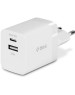 TTEC Сетевое зарядное устройство SmartCharger 45W PD Duo Travel Charger USB-C+USB-A. Цвет: белый