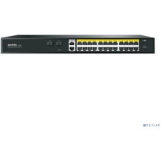 Коммутатор NETIS Коммутатор P124GH (L2) 24x100Мбит/с 2x1Гбит/с 1xКомбо(1000BASE-T/SFP) 1SFP 24PoE 24PoE+ 360W неуправляемый