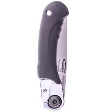 GROSS Пила по дереву Piranha, складная, для кемпинга и сада, 130 мм, 8-9 TPI, каленый зуб 3D, обрезиненная рукоятка, кобура 23620