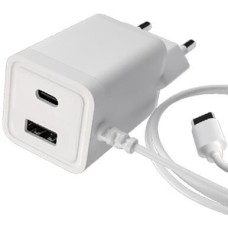 MAXVI СЗУ A304T, 3A, with Type-C cable, 1xUSB-A, 1xUSB-C, white