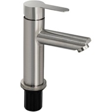 САНАКС - Смеситель для раковины, шаровый, литой корпус, прямой излив, из нержавеющей стали, цвет САТИН. 13050