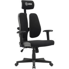 CACTUS Кресло CS-CHR-MC03-BKGY черный/серый с подголов. крестов. пластик пластик черный