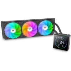 THERMALTAKE Система водяного охлаждения TH360-S V3, LCD, 4-pin, ARGB, 120мм, черный, retail [cl-w470-pl12sw-a]