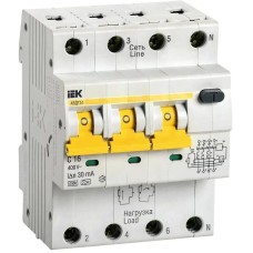 IEK Выключатель автом. дифф. тока MAD22-6-016-C-30 АВДТ 34 16A тип C 6kA 30мА A 4П 400В 4мод белый (упак.:1шт)