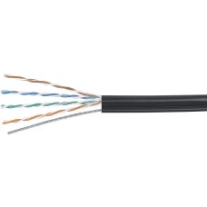 CABEUS Кабель информационный UTP-4P-Cat.5e-SOLID-OUT-PE-UV-100 кат.5E U/UTP 4 пары PE внешний 100м черный