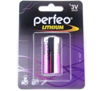 Элементы питания PERFEO CR123/1BL LITHIUM