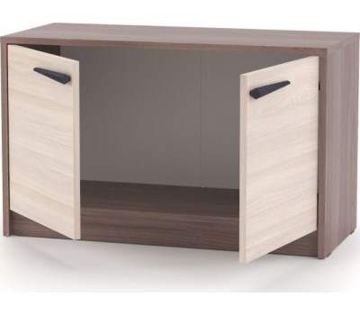 Тумба для обуви МЕБЕЛЬ-КОМПЛЕКС Оптима Тумба для обуви низкая Шимо темный/Шимо светлый