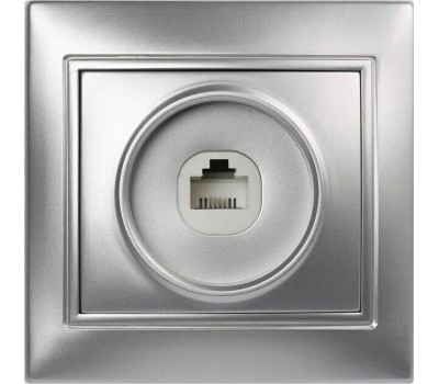 Розетка SMARTBUY (SBE-01s-S1-PH) Венера, 1-местная, серебро