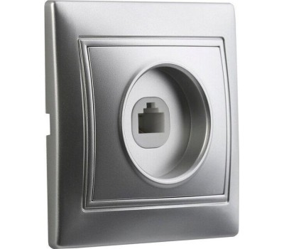 Розетка SMARTBUY (SBE-01s-S1-PH) Венера, 1-местная, серебро