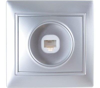 Розетка SMARTBUY (SBE-01s-S1-PH) Венера, 1-местная, серебро