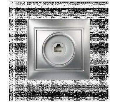 Розетка SMARTBUY (SBE-01s-S1-PH) Венера, 1-местная, серебро