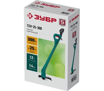 Триммер сетевой ЗУБР ТСН-25-300 300 Вт триммер сетевой, ш/с 25 см