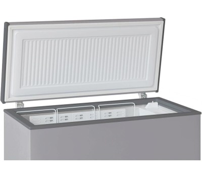 Морозильник БИРЮСА M240KDN 190л (ларь, глухая крышка) металлик