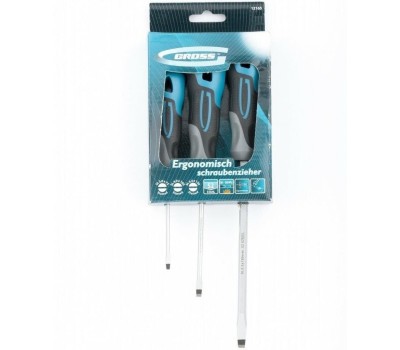 Набор отверток GROSS Набор отверток SL, 3 шт, S2, трехкомпонентная рукоятка