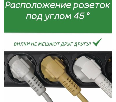 POWERCUBE SPG5-В1 0.5м (5 розеток) черный (коробка)
