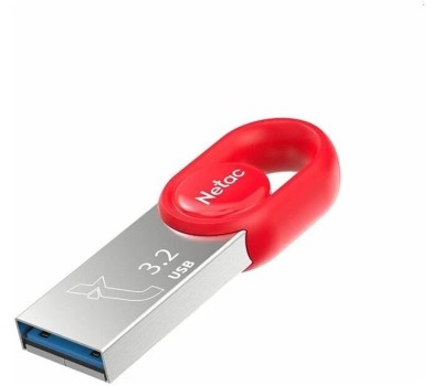 NETAC Флешка USB UM2 32ГБ, USB3.2, серебристый и красный [nt03um2n-032g-32re]