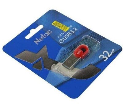 NETAC Флешка USB UM2 32ГБ, USB3.2, серебристый и красный [nt03um2n-032g-32re]