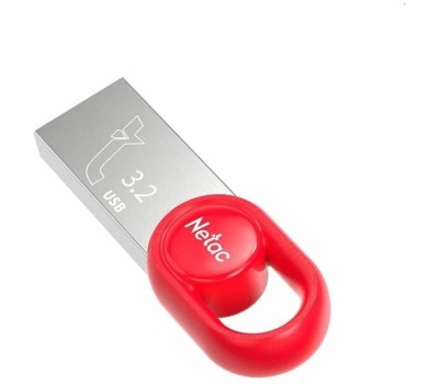 NETAC Флешка USB UM2 32ГБ, USB3.2, серебристый и красный [nt03um2n-032g-32re]