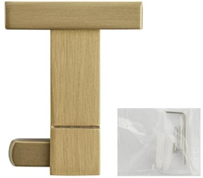 Аксессуары для ванной комнаты GFMARK 93114 Крючок одинарный, из нержавеющей стали, с квадратным основанием, цвет МАТОВОЕ ЗОЛОТО