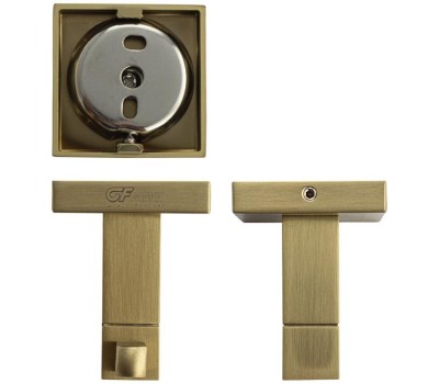 Аксессуары для ванной комнаты GFMARK 93114 Крючок одинарный, из нержавеющей стали, с квадратным основанием, цвет МАТОВОЕ ЗОЛОТО