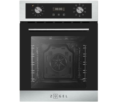 ZUGEL Духовой шкаф электрический ZOE452X, 50л, дверца с 3 стеклами, нержавеющая сталь