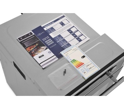 ZUGEL Духовой шкаф электрический ZOE452X, 50л, дверца с 3 стеклами, нержавеющая сталь