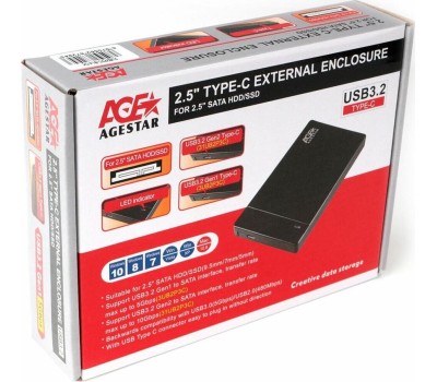 AGESTAR Внешний корпус для HDD/SSD 31UB2P3C, черный