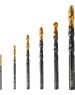 Набор сверл DENZEL Набор сверл по металлу, 2-3-4-5-6-8 мм, HSS-Tin, Golden Tip, 6 шт 72300