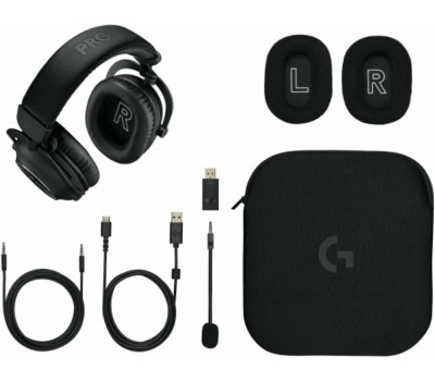 LOGITECH Гарнитура игровая G Pro X 2 Lightspeed, для компьютера и игровых консолей, мониторные, Bluetooth/радио/3,5 мм, черный [981-001265]