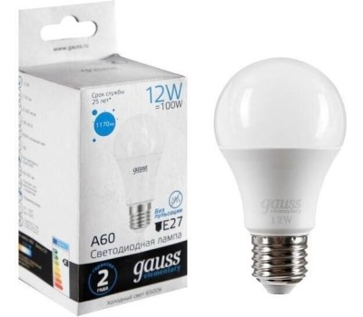 GAUSS Упаковка ламп LED E27, груша, 12Вт, 10 шт. [23232]