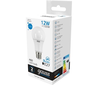 GAUSS Упаковка ламп LED E27, груша, 12Вт, 10 шт. [23232]