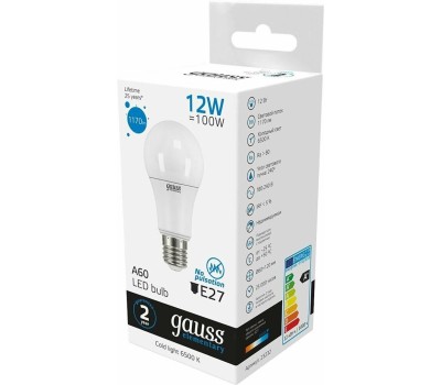 GAUSS Упаковка ламп LED E27, груша, 12Вт, 10 шт. [23232]