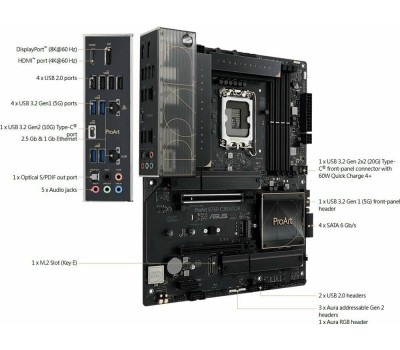 Материнская плата ASUS Материнская плата PROART B760-CREATOR WIFI, Socket LGA 1700, Intel B760, ATX, Ret