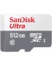 Карта памяти SANDISK Карта памяти microSDXC UHS-I U1 Ultra 512 ГБ, 100 МБ/с, Class 10, SDSQUNR-512G-GN3MN, 1 шт., без адаптера