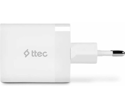 TTEC Сетевое зарядное устройство SmartCharger 45W PD Duo Travel Charger USB-C+USB-A. Цвет: белый