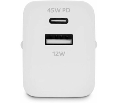 TTEC Сетевое зарядное устройство SmartCharger 45W PD Duo Travel Charger USB-C+USB-A. Цвет: белый
