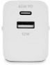 TTEC Сетевое зарядное устройство SmartCharger 45W PD Duo Travel Charger USB-C+USB-A. Цвет: белый