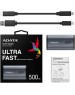 ADATA Твердотельный накопитель SSD Drive SE880 - 500GB 512GB USB 3.2 USB-C Titanium Grey - Rugged, Highly Portable High Speed 2000MB/s Read/Write Compatibility: Windows, Mac OS, Android, Xbox One, PS4, PS5
