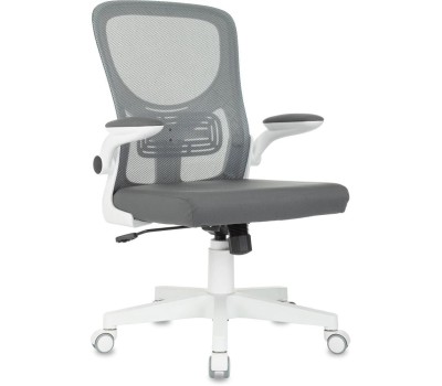 БЮРОКРАТ Кресло Aster N-W, сетка/ткань, до 120кг, откидные подлокотники, серый