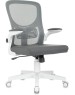БЮРОКРАТ Кресло Aster N-W, сетка/ткань, до 120кг, откидные подлокотники, серый