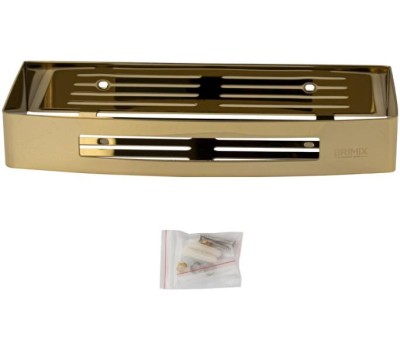 BRIMIX - Полочка литая, прямоугольная, одинарная, из нержавеющей стали, цвет ЗОЛОТО. 5655-G